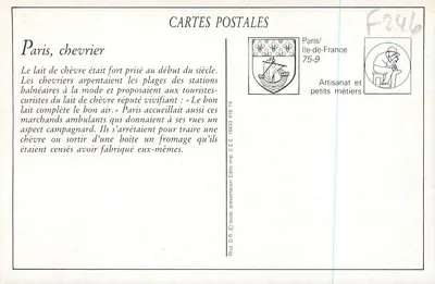 París, criadores de cabras — Los pequeños oficios de París — J.H. Vermand — Reverso