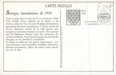 Bourges — Inundações do 22 de Janeiro de 1910 — Avenida da Estação — Verso