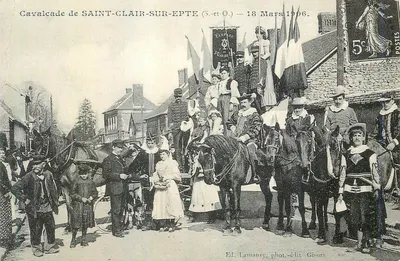 Cavalcada de SAINT-CLAIR-SUR-EPTE (S.-et-O.) — 13 de Março de 1906 — Ed. Lamaury, fot.-édit. Gicors