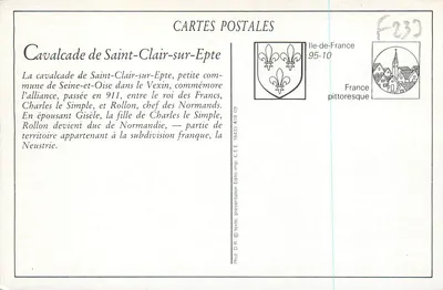 Cavalcada de SAINT-CLAIR-SUR-EPTE (S.-et-O.) — 13 de Março de 1906 — Ed. Lamaury, fot.-édit. Gicors — Verso