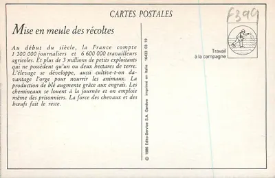 A Vida Campestre — A Formação da Moela das Colheitas — Édito-Service S.A. Genebra — Verso