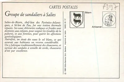 Salies-de-Béarn — Grupo de Sandalistas — Edição Nouvelles Galeries — Verso