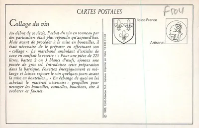 El vendedor de artículos de bodegas — Los pequeños oficios parisinos — Édito-Service S.A. — Reverso