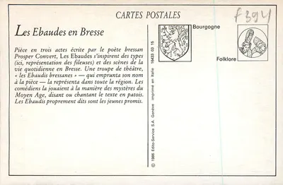 Les Ebaudes w Bresse — Les Ebaudies są podpisane — L. Ferrand, wyd. Bourg — Rewers