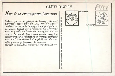 Livernon (Lot) - Rue de la Fromagerie — Editor Guyenne Artisanat, n° 177 — Verso