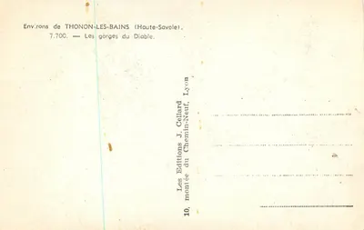 Góry Diabła — okolice Thonon-les-Bains (Haute-Savoie) — Wydawnictwo J. Cellard, Lyon — Rewers