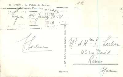 Lyon - Pałac Sądowy i Wzgórze Fourvière — C.A.P. (57) — Rewers