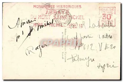 Abbaye du Mont-Saint-Michel — Crypte des Gros Piliers — Édition Monuments Historiques — Verso