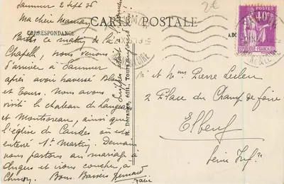 Candés (l.-et-L.) - Katedra, zaczęta w 1175, zakończona w 1215 (strona południowo-zachodnia) R. D. — Rewers