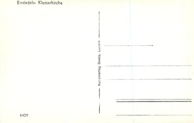 Einsiedeln, Igreja do Mosteiro — editor Kunstverlag Goetz, Lucerna, n° 6429 — Verso