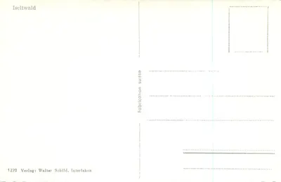 Iseltwald — widok jeziora i gór — Wydawnictwo: Walter Schild, Interlaken, nr 1220 — Rewers