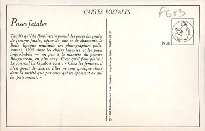 Nus — Pose fatale — Edito-Service S.A. Genève, serie 33 — Achterkant