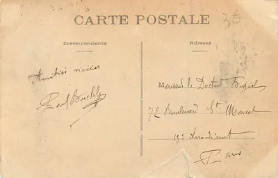 Poitiers — La Vallée du Clain - Vue prise de la Tour à l'Oiseau — éditeur J. B. A. (imprimé sur la carte) — Achterkant