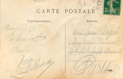 Bilhete postal antigo Paris (6e Arrt) A Fontaine de Carpeaux Avenue de l'Observatoire — Verso
