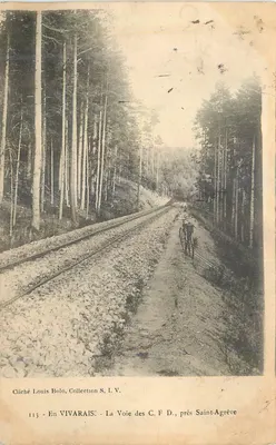 A Via das C.F.D. perto de Saint-Agrève — VIVARAIS — Cliché Louis Bolo, Coleção S.I.V. n°113