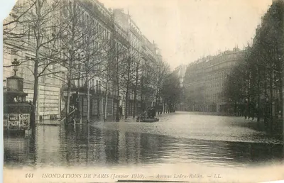Inundações de Paris — Janeiro 1910 — Avenue Ledru-Rollin — LL.