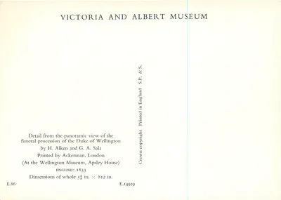 Carroça do Lord Mayor de Londres — detalhe da procissão fúnebre do duque de Wellington — Museu Victoria and Albert — Verso