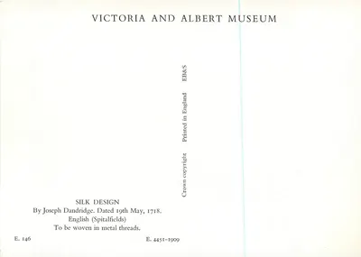 Dessin de soie — Joseph Dandridge — Victoria and Albert Museum — Verso