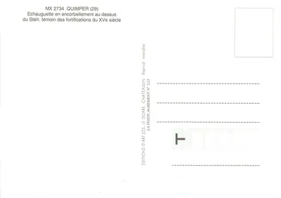 Echauguettes em encorbelamento acima do Stéir — Quimper (29) — Éditions d'Art Jos, n° 121 — Verso