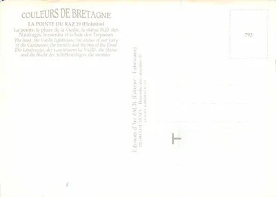 Pointe du Raz — pejzaż panoramiczny — Éditions d'Art Jack, n° 792 — Rewers