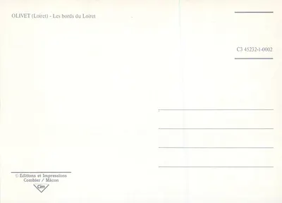 Olivet (Loiret) — Widok brzegów Loiret — Wydawnictwo i Drukarnia Combier / Mâcon — Rewers