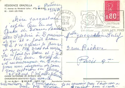 Rezydencja Graziella — Juan-les-Pins — Wydawca: Reproduction Interdite — Rewers
