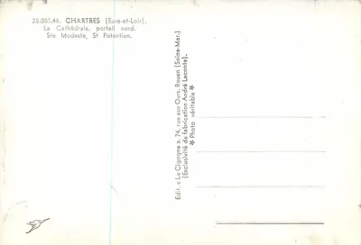 Chartres (Eure-et-Loir) — Catedral, portal norte — Editor La Cigogne, n° 28.085.46 — Reverso