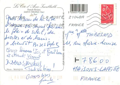 Saint-Tropez — Porto con velieri — Foto: BIANQUIS — Verso