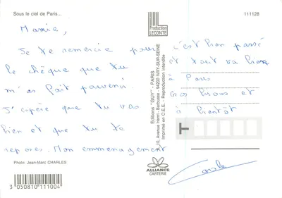 Paryż — Wieża Eiffla na zachodzie — Wydawnictwo 'GUY' - 111128 — Rewers