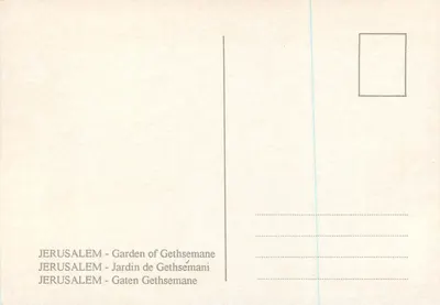 Tuin van Getsemane — Jeruzalem — Uitgever niet zichtbaar — Achterkant