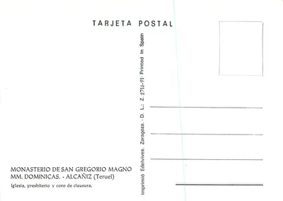 Mosteiro das Dominicanas de São Gregório o Grande — presbitério e coro de clausura — Alcañiz (Teruel) — Verso