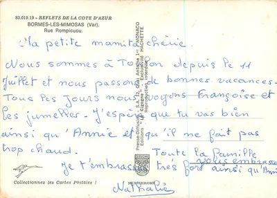 Bormes-les-Mimosas — Rue Rompicou — wydawca IRIS — Rewers