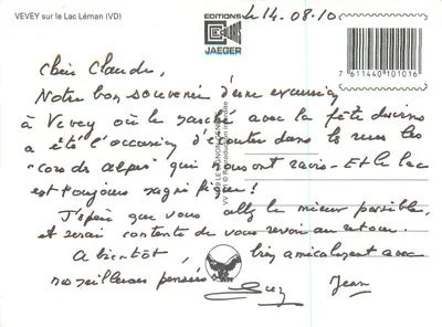 Vevey — widok miasta i jeziora — Wydawnictwo Colors Jaeger — Rewers