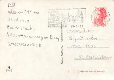 Vaca regando seu leite — Edições Rhodania, n°7340 — Verso