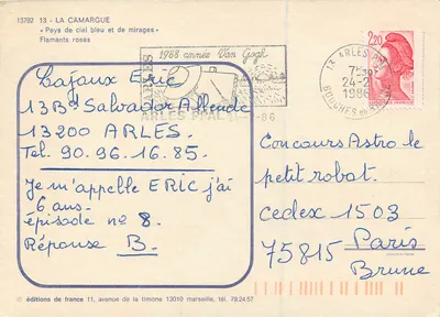 Flaminy rózowe — La Camargue — wydawnictwo Francji nr 13792 — Rewers