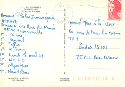Baregès — Śnieżne trasy narciarskie — wyd. A. Doucet, Baregès (65) — Rewers