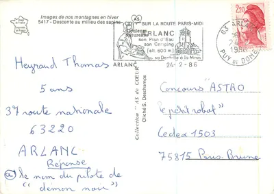 Descida no meio das pinheiras — ARLANC — AS — Verso