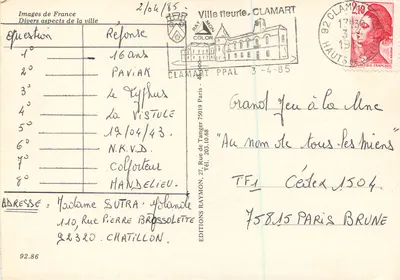 Chatillon — różne widoki — Éditions Raymon Color, nr 92.86 — Rewers