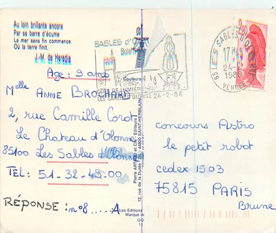 Pôr do sol sobre um porto — Les Sables-d'Olonne — Edições Pierre Artaud e Cia — Verso