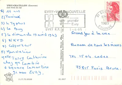 Viry-Châtillon (Essonne) — Widok brzegów jeziora — Wydawnictwo Raymon — Rewers