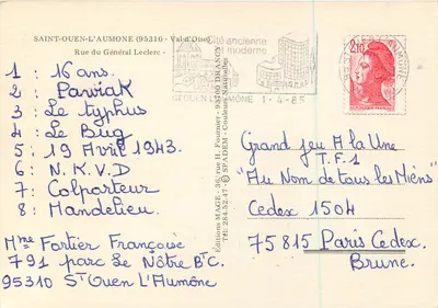 Saint-Ouen-l'Aumône — rua do Geral Leclerc — Éditions MAGE — Verso