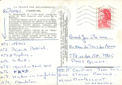 Aisne — Departamento 02 — Edições « Plan Département » — Verso