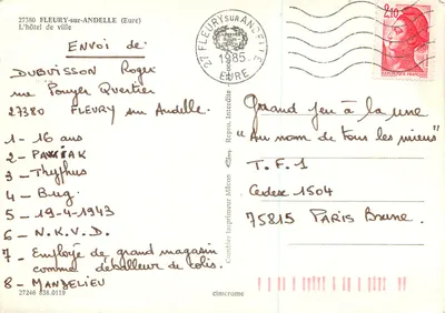 Fleury-sur-Ance (Eure) — Urząd Miasta — Reprodukcja zabroniona — Rewers
