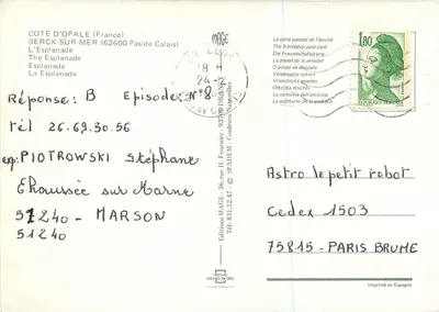 Berck-Sur-Mer — Jedna myśl z Berck-Sur-Mer — Editions MAGE, N°8 — Rewers