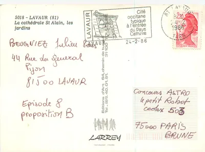 Lavaur — vista da catedral, do lago e do parque — Éditions d'Art Larrey — Verso