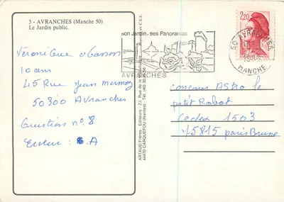 Avranches — O Jardim público — Artaud Frères, Carquefou — Verso