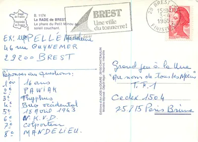 Molo Petit Minou — Brest — Wydawnictwo Art JOS — Rewers