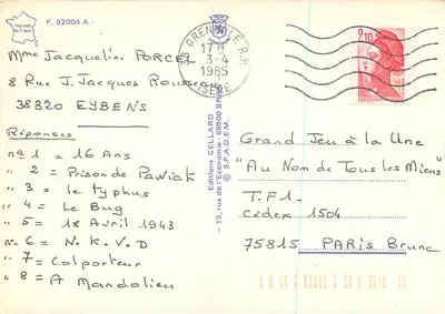 Krowa pijąca z fontanny — Wydawnictwo Ekonomii — n° F.92004 A — Rewers