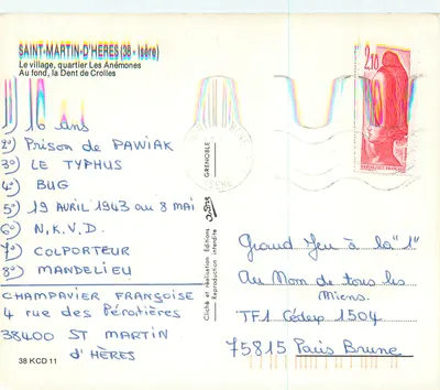 Saint-Martin-d'Hères (38 - Isère) — Wioska, dzielnica Les Anémones — W tle, Dent de Crolles — Wydawnictwo Martin d'Hères, nr 38 KCD 11 — Rewers