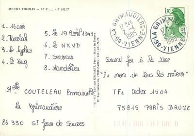 Criança descalça — Paris — Micheloït — n° B 102.77 — Verso